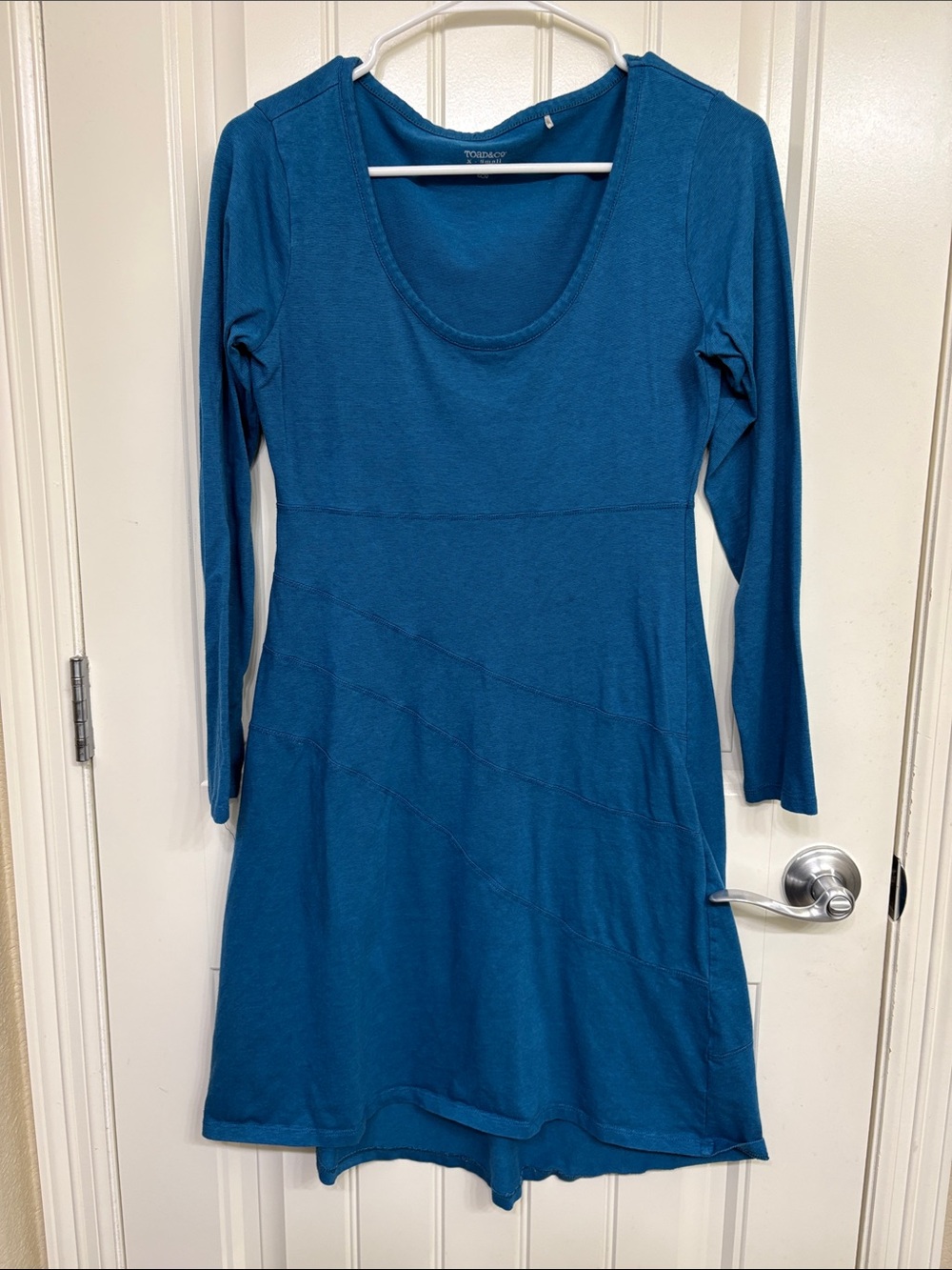 Toad&Co Teal Long-Sleeve Scoop Neck Dress